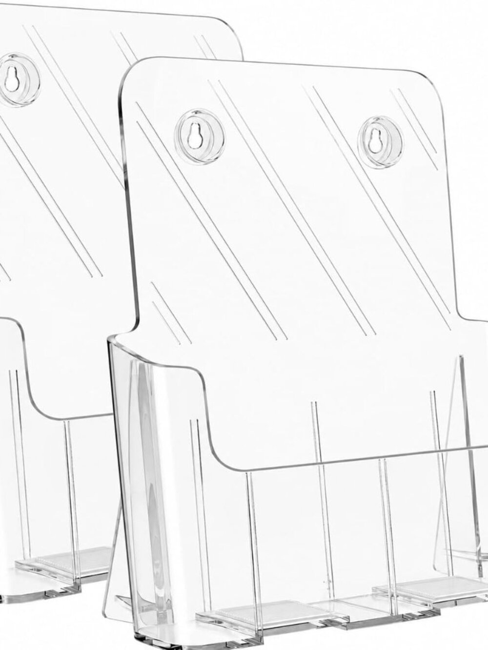 Acrylic Brochure Holder 8.5 x 11, Clear Flyer Display Stand, 2 Pack
